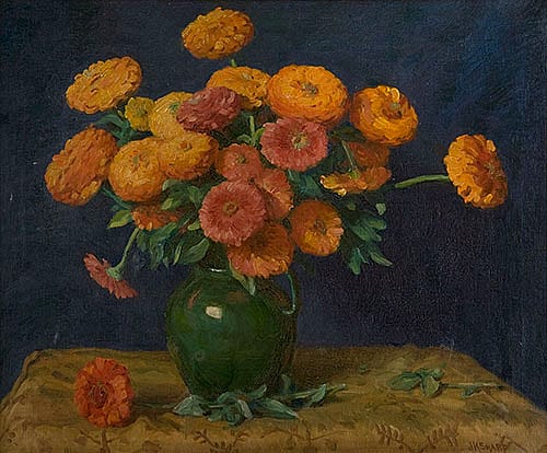 Dahlias and Zinnias; [Dahlias]